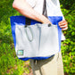 Canvas tote bag - blue/grey