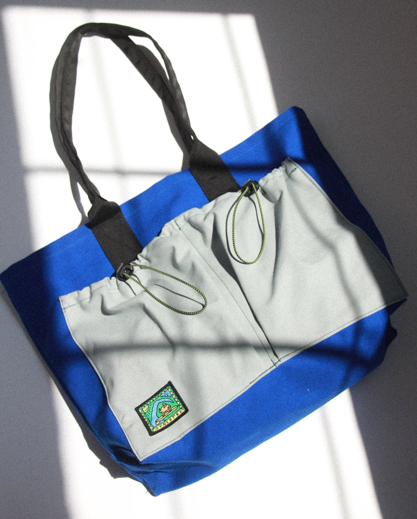 Canvas tote bag - blue/grey